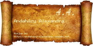 Andaházy Alexandra névjegykártya