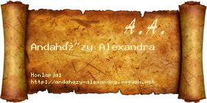 Andaházy Alexandra névjegykártya