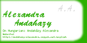 alexandra andahazy business card